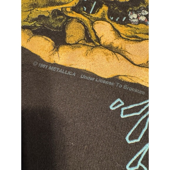 Vintage‎ 1991 Metallica Sad But True Pushead Shirt Rare Double Sided Single - Picture 6 of 10